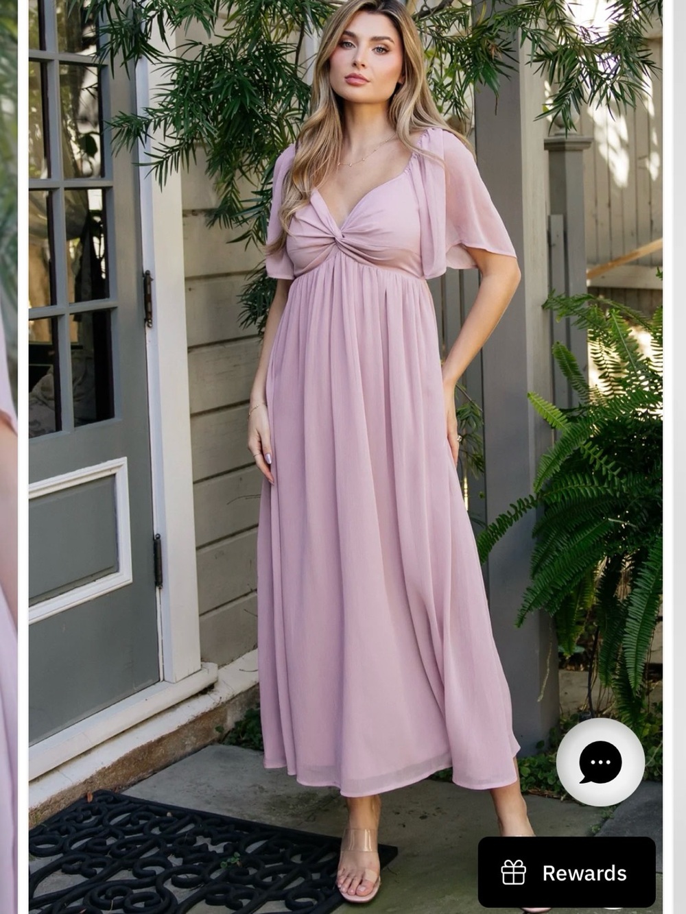 Baltic Born Dusty Rose Twist-Front Maxi Dress